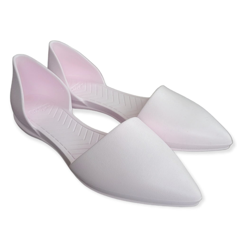 NIB NATIVE SHOES Milk Pink Audrey D'Orsay Pointed Toe Slip On Flats, Size 9